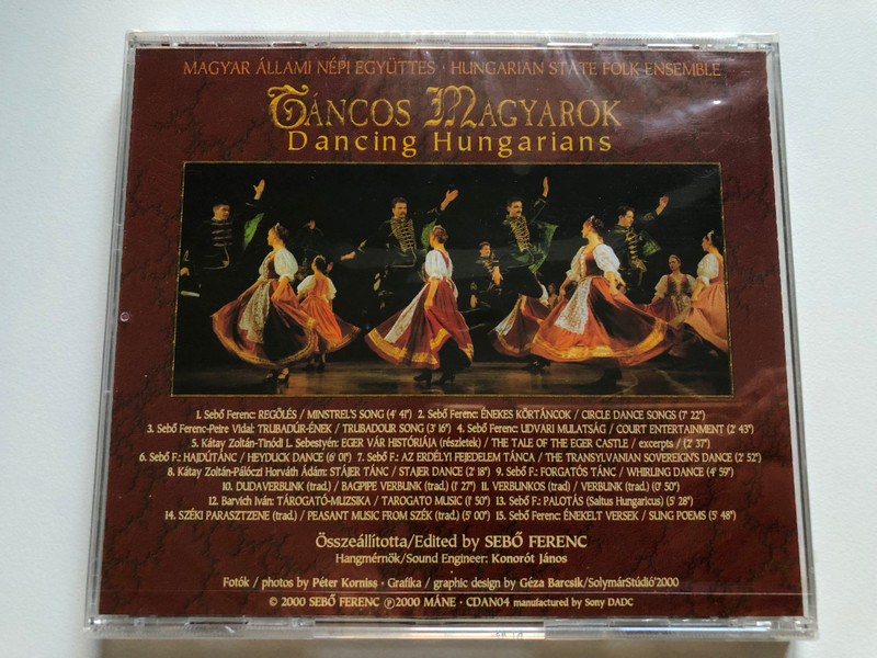 Magyar Állami Népi Együttes = Hungarian State Folk Ensemble - Táncos Magyarok = Dancing Hungarians / Audio CD 2000 / CDAN 04