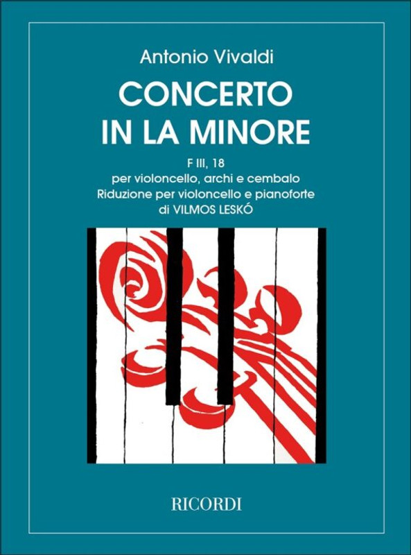 Vivaldi, Antonio: CONC. PER VC., ARCHI E B.C.: IN LA MIN. RV 418 - F.III/18 / piano score / Ricordi Americana / 1970