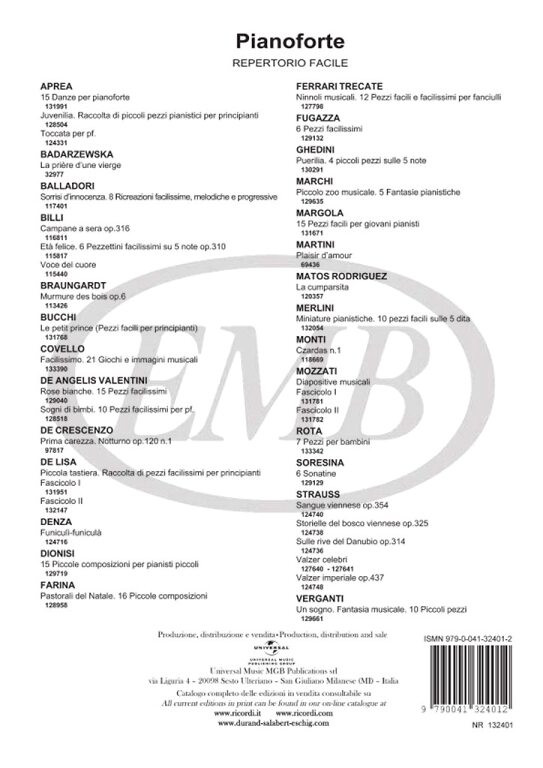 Carnovich, Egidio: ARCA DI NOE' FACILI MELODIE SU 5 NOTE IN CHIAVE DI VIOLINO / PER STRUMENTI A TASTIERA / Ricordi Americana / 1976