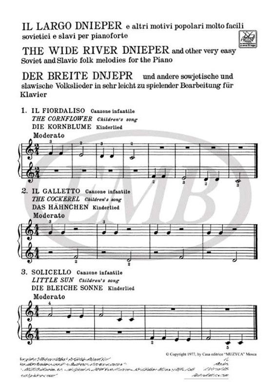 LARGO DNIEPER E ALTRI MOTIVI POPOLARI MOLTO FACILI SOVIETI CI E SLAVI / Ricordi Americana / 1980