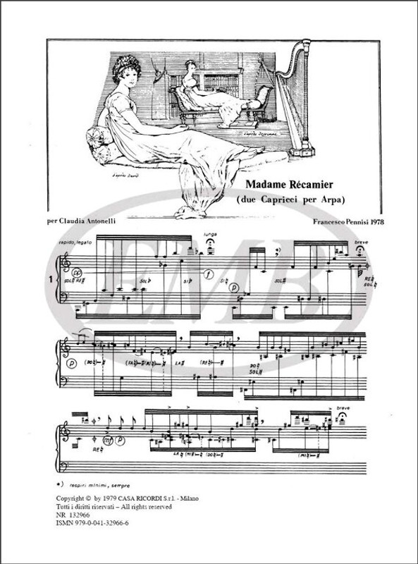 Pennisi, Francesco: MADAME RECAMIER (2 CAPRICCI PER ARPA) / Ricordi Americana / 1981