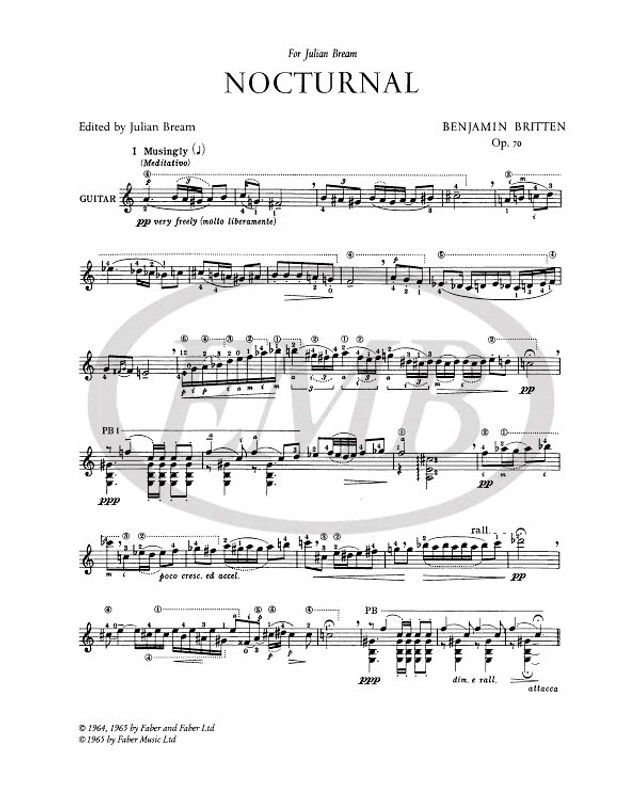 Britten, Benjamin: Nocturnal after John Dowland / Faber Music