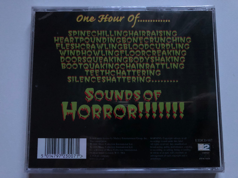One Hour Of... Sounds Of Horror / 60 Minutes Of Eerie Sound Effects / E2 Audio CD 1998 / ETDCD 007