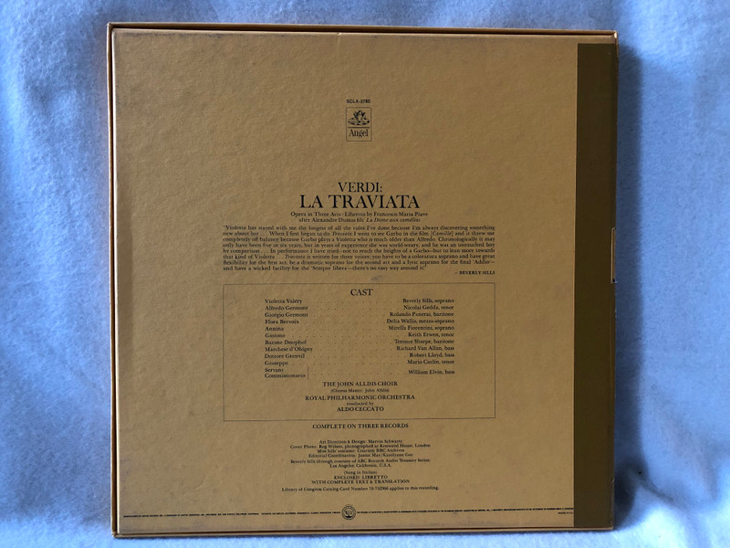 Verdi : La Traviata / Angel / LP VINYL SCLX-3780