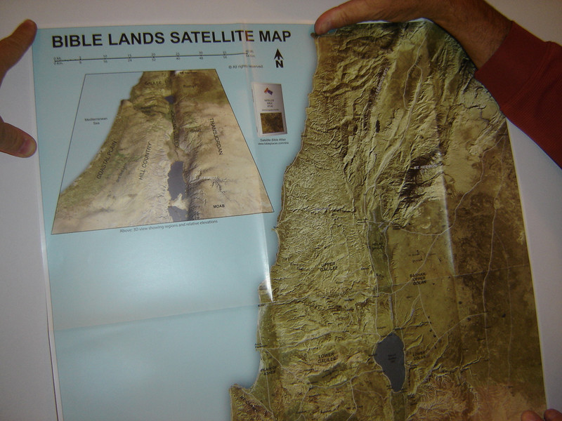 Satellite Map of Bible Lands / Historical Geography of the Bible / 3D view showing regions and relative elevations