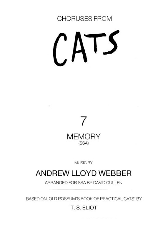 Lloyd Webber, Andrew: Memory / Transcribed by Cullen, David / Faber Music