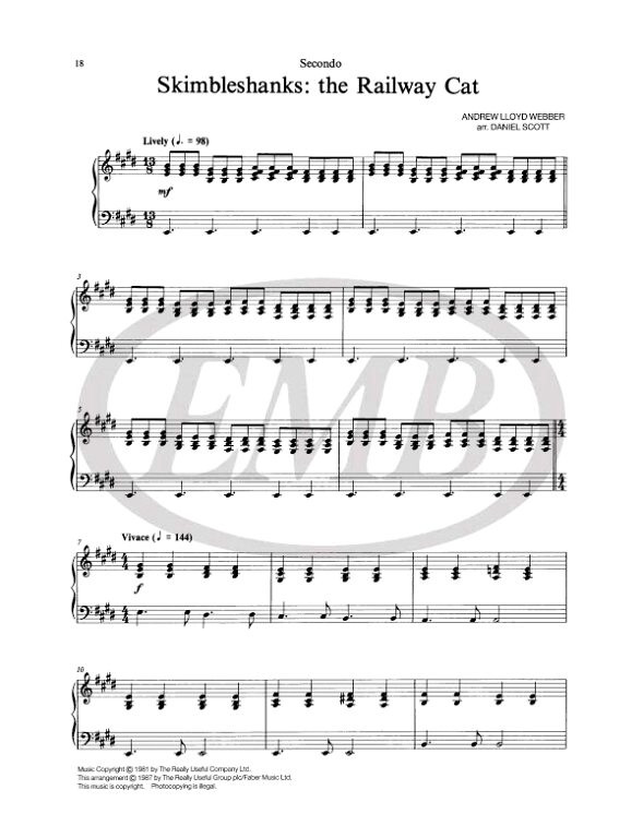 Lloyd Webber, Andrew: Cats Selection (piano duet) / Faber Music