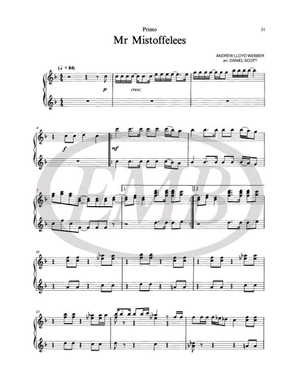 Lloyd Webber, Andrew: Cats Selection (piano duet) / Faber Music