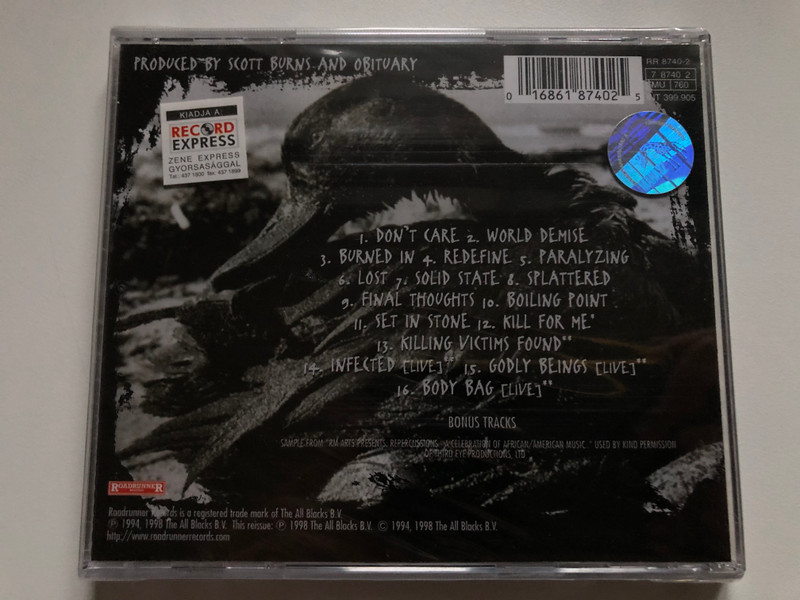 Obituary – World Demise / The Obituary Remasters. Digitally remastered gold disc with new expanded package - sounds better, rocks harder, looks killer! / Roadrunner Records Audio CD 1998 / RR 8740-2