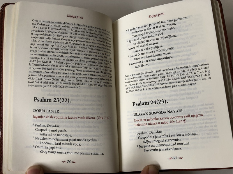 Psalmi / Psalms in Croatian language / Lectio Divina and introduction to the Book of Psalms / Brown, Leather Bound / Golden Edges / I. Saric / Verbum 2009 (9789532351798)