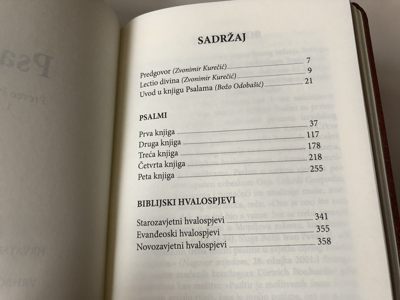 Psalmi / The Book of Psalms in Croatian language / Lectio Divina / Book introductions / Brown, Leather Bound / Golden Edges / I. Saric / Verbum 2009