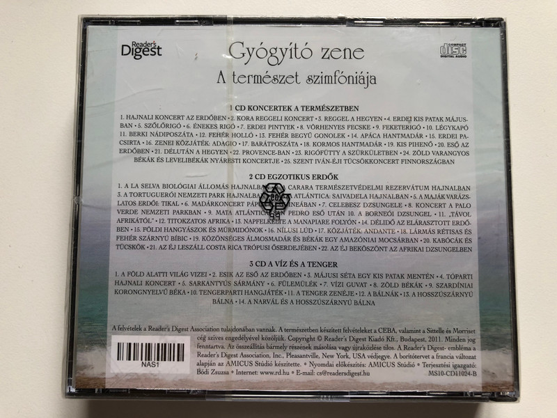 A Természet Szimfóniája - Gyógyító Zene / Reader's Digest 3x Audio CD 2011 / MS10-CD11024-1-3 (MS10-CD11024-1-3)
