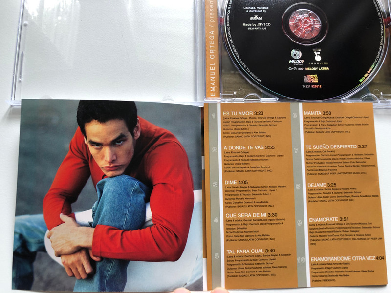 Emanuel Ortega – Presente Imperfecto / Melody Latina Audio CD 2001 / 7 43219 28512