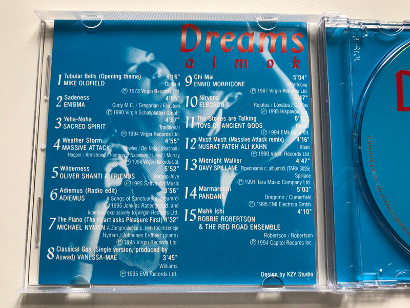 Dreams - Álmok / Mike Oldfield, Massive Attack, Ennio Morricone, Sacred Spirit, Enigma, Vanessa-Mae, Michael Nyman / EMI Quint Audio CD 1996 / 0724383826124