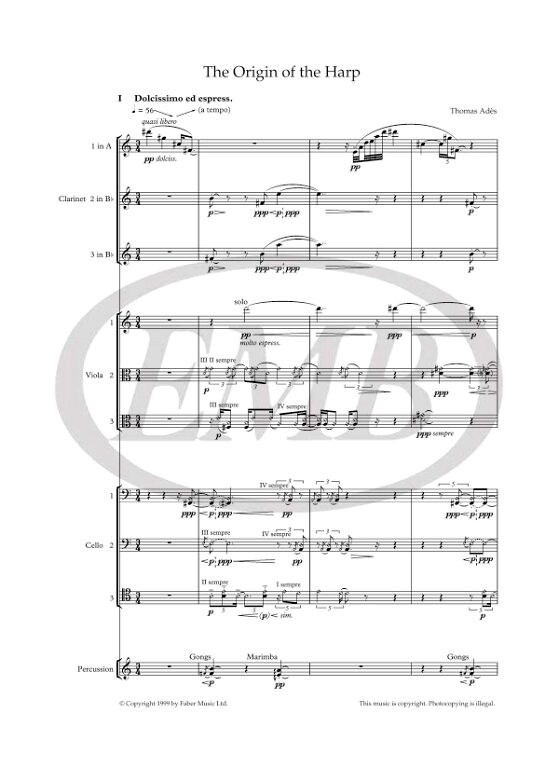 Ades, Thomas: Origin of the Harp, The (score) / Faber Music