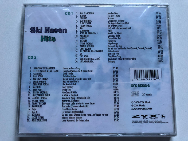 Ski Hasen Hits Vol. 2 / Rednex, Gigi D'Agostino, Olaf Henning, Gibson Brothers, Gottlieb Wendehals, Gala, and many more / ZYX Music 2x Audio CD 2000 / ZYX 81323-2
