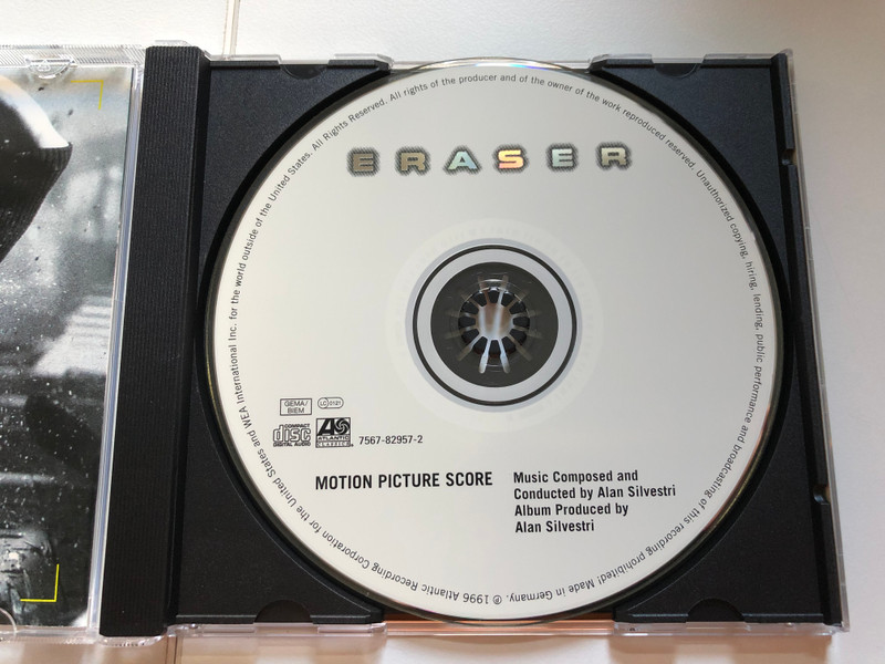 Schwarzenegger - Eraser (Motion Picture Score) - Music Composed And Conducted By Alan Silvestri / Atlantic Classics Audio CD 1996 / 7567-82957-2