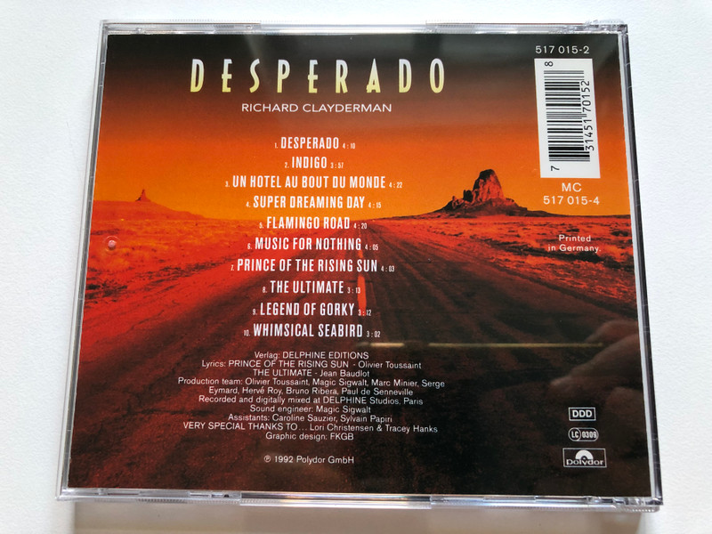 Richard Clayderman – Desperado / Aus Der Funk-Werbung / Polydor Audio CD 1992 Stereo / 517 015-2