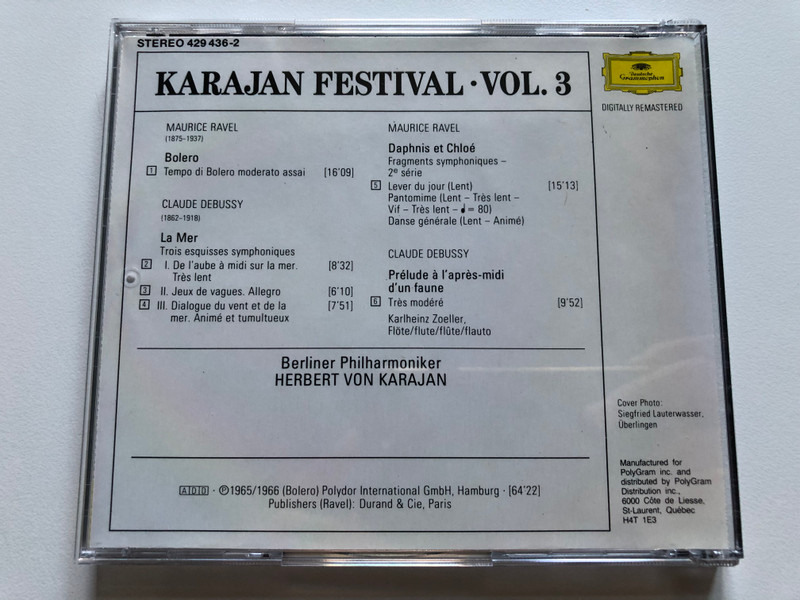 Karajan Festival - Vol. 3 / Deutsche Grammophon Audio CD Stereo / 426 436-2/3