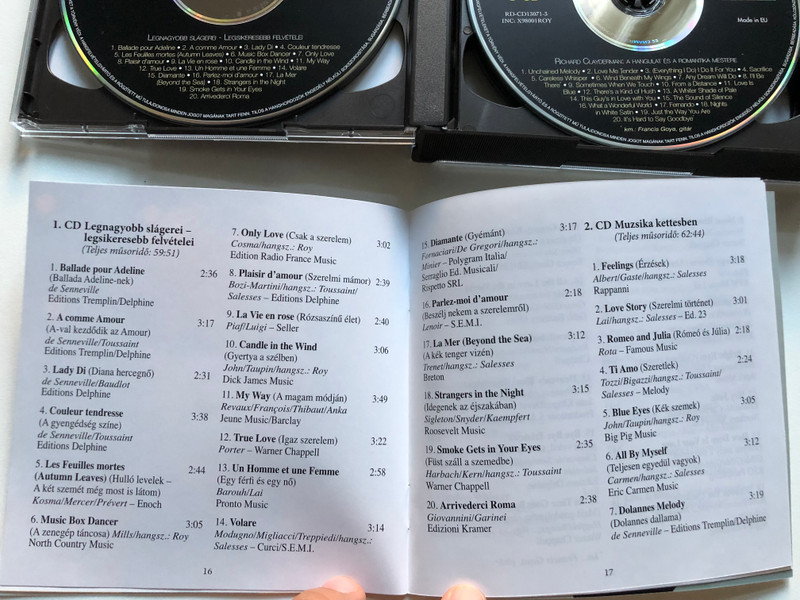 Varázslatos Clayderman - Eredeti Felvetelek / Reader's Digest 5x Audio CD 2013 / RD-CD13071-1-5 