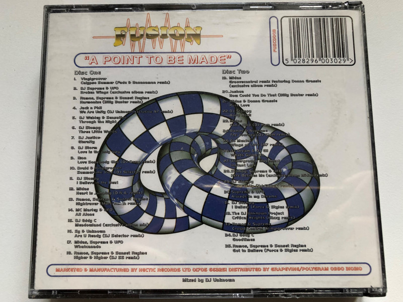 Fusion Proudly Present - ''A Point To Be Made'' / This album contains no fewer than 35 Underground Dance Anthems jammed onto 2 1/2 hours on Double CD / Exclusive Mixes, Remixes, Tracks & Compiled / Fusion 2x Audio CD / FUSCD003