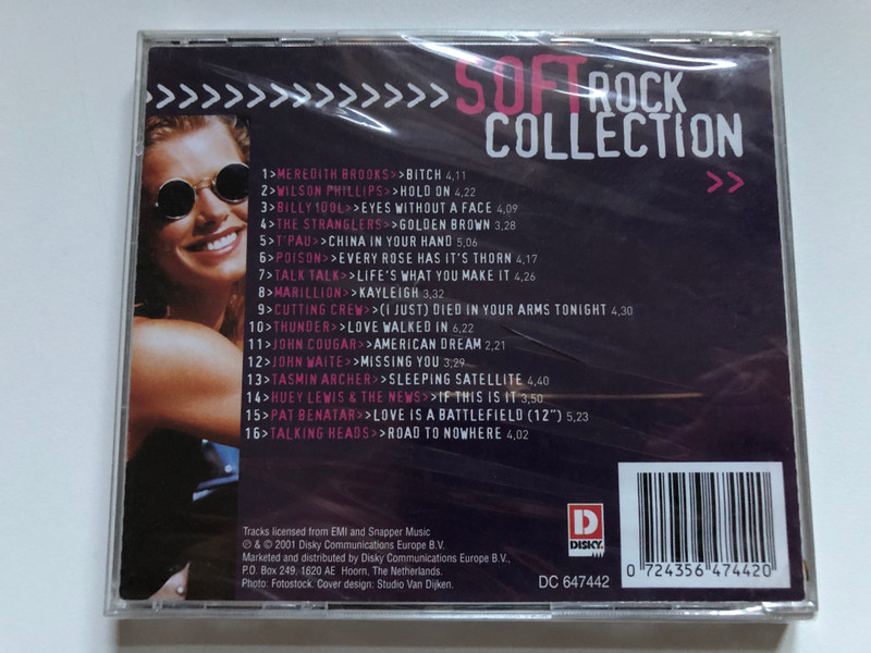 Soft Rock Collection / Billy Idol, Pat Benatar, The Stranglers, Meredith Brooks, Talking Heads, T'Pau, Huey Lewis & The News, John Cougar / Disky Audio CD 2001 / DC 647442