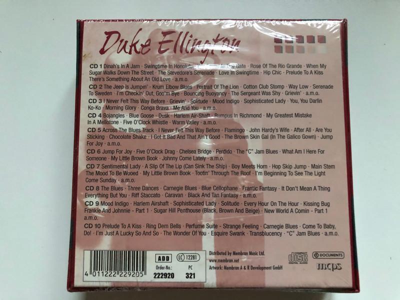 Duke Ellington / Watermelon Man; Prelude To A Kiss; Portrait Of The Lion; Cotton Club Stomp; Sophisticated Lady; Creole Love Call; Jump For Joy; and many others / Documents 10x Audio CD, Box Set / 222920-321