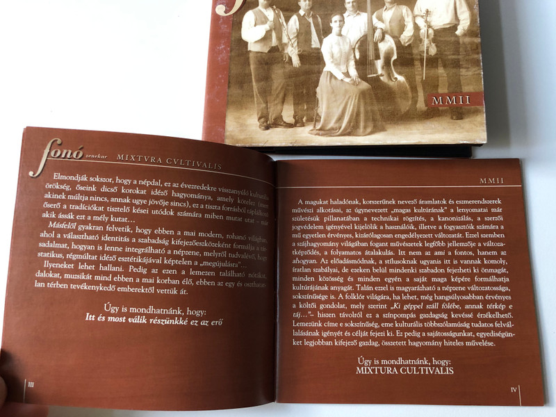 Fonó Zenekar - Mixtura Cultivalis - MMII / Fonó Records Audio CD 2002 / FA-908-2