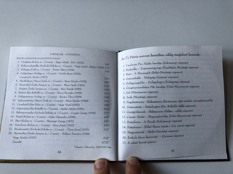 Új Pátria - Az Utolso Ora program gyujtemenyebol 1997-1998 - A Juhait Kereső Pásztor = When The Shepherd Lost His Sheep (Original Village Music Of The Transylvanian Heath) / Fonó Records Audio CD 2003 / FA-117-2