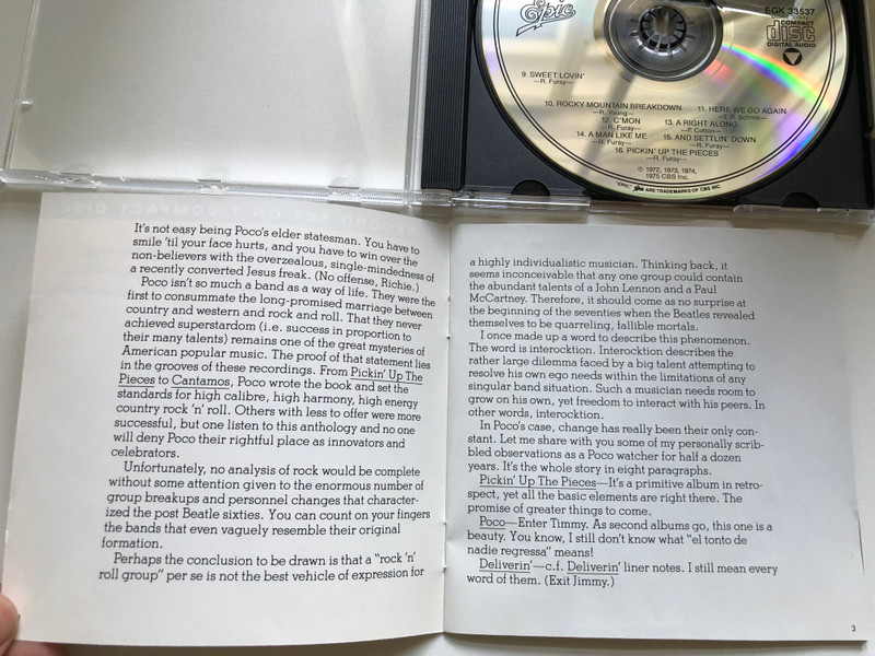 The Very Best Of Poco / 2-Record Set On 1 Compact Disc / Epic Audio CD / EGK 33537