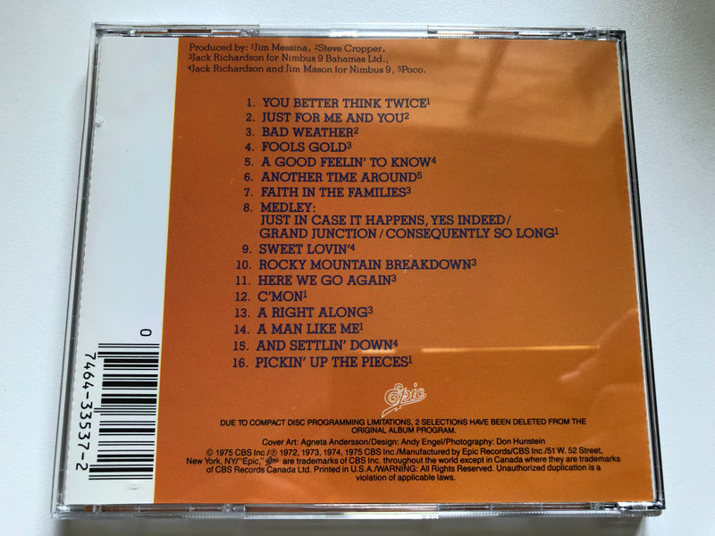 The Very Best Of Poco / 2-Record Set On 1 Compact Disc / Epic Audio CD / EGK 33537