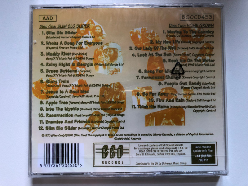Johnny Rivers – Slim Slo Slider; Home Grown / BGO Records 2x Audio CD 1999 / BGOCD453