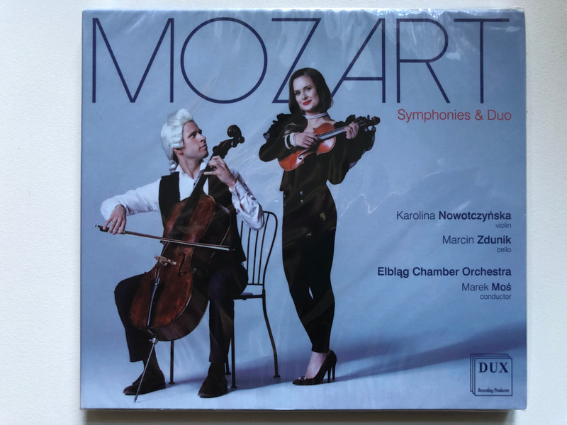 Mozart - Symphonies & Duo / Karolina Nowotczynska (violin), Marcin Zdunik (cello), Elblag Chamber Orchestra, Marek Mos (conductor) / DUX Recording Audio CD 2021 / DUX 1690