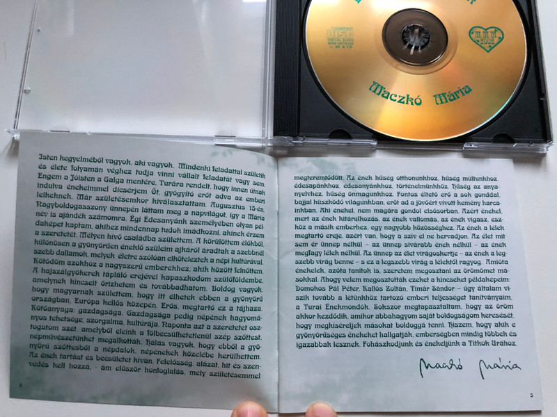 Maczkó Mária – Énekkel Dícsérlek / Audio CD 2002 / M.M.M. 2002 / Hungarian Catholic Praise and Worship Songs / Magyar Katolikus Enekek (M.M.M. 2002) 