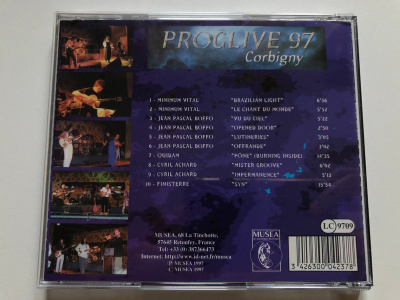 Proglive 97 Corbigny / Minimum Vital, Jean Pascal Boffo, Quidam, Cyril Achard, Finisterre / Musea Audio CD 1997 / FGBG 4237.AR 