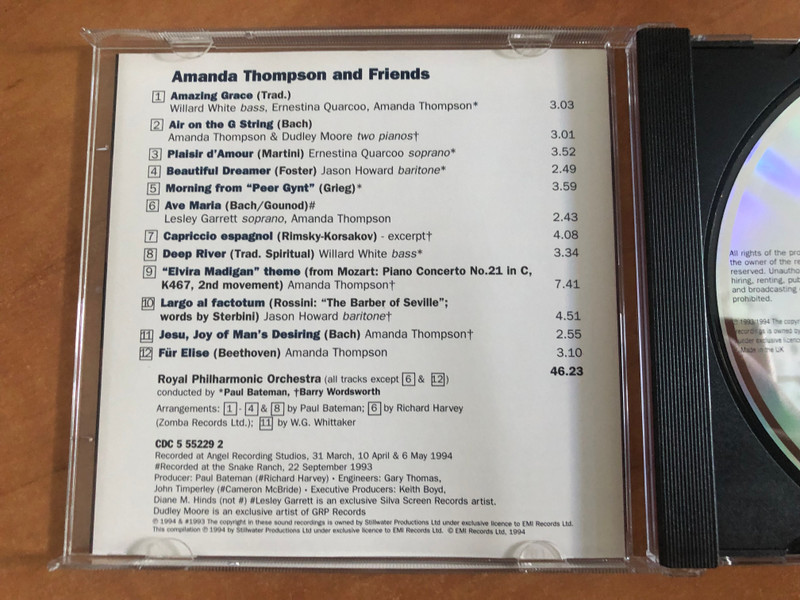 Amanda Thompson and friends / Dudley Moore, Lesley Garrett and others / As Seen On BBC TV's ''That's Life'' / EMI Audio CD 1994 Stereo / CDC 5 55229 2