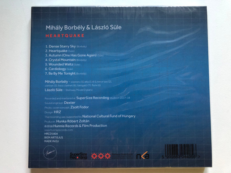Mihály Borbély (woodwinds), László Süle (piano) – Heartquake / Hunnia Records Audio CD 2018 / HRCD1804
