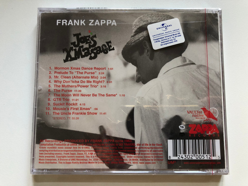 Frank Zappa – Joe's Xmasage / Vaulternative Records Audio CD 2005 / VR 20051