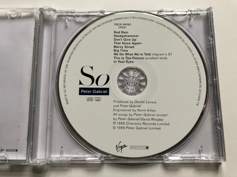 Peter Gabriel – So / Charisma Audio CD 1986 Stereo / TOCP-66083