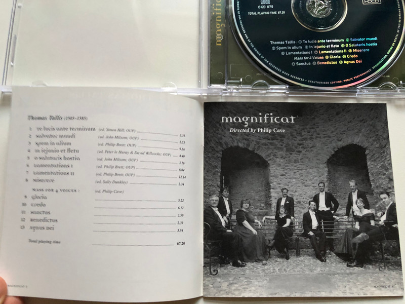 Thomas Tallis - Spem In Alium ☩ Lamentation ☩ Mass & Motets / Magnificat / Linn Records Audio CD 2000 / CKD 075