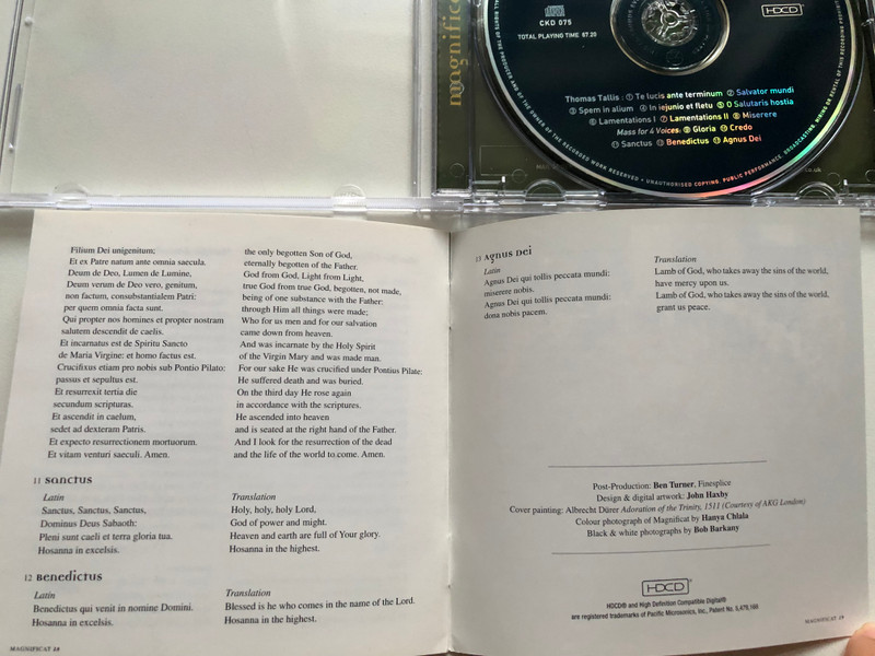 Thomas Tallis - Spem In Alium ☩ Lamentation ☩ Mass & Motets / Magnificat / Linn Records Audio CD 2000 / CKD 075