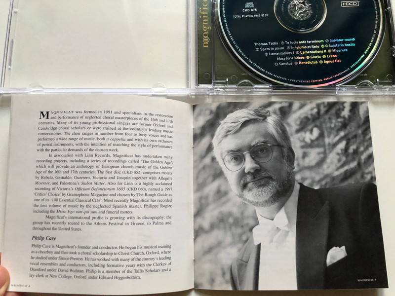 Thomas Tallis - Spem In Alium ☩ Lamentation ☩ Mass & Motets / Magnificat / Linn Records Audio CD 2000 / CKD 075