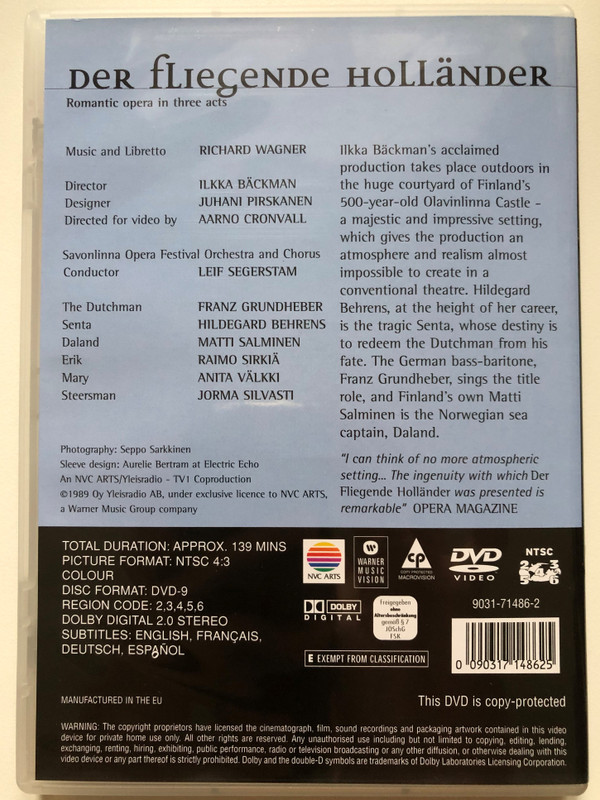 Der Fliegende Holländer - Richard Wagner / Conductor: Leif Segerstam, Director: Ilkka Backman, Hildegard Behrens, Matti Salminen, Franz Grundheber / NVC Arts DVD Video CD 1989 / 9031-71486-2
