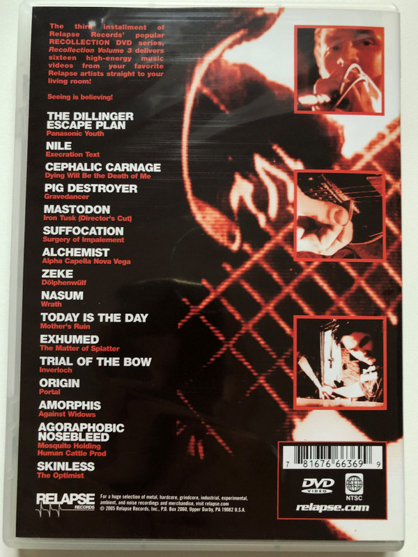 Recollection 3: Relapse Video Collection / Relapse Records DVD Video CD 2005 / 6636