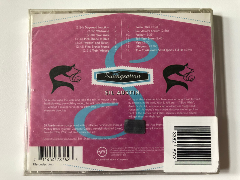 Sil Austin – Swingsation / A master of the hard-blowin', bar-walkin' sound, Stil Austin and his jump-blues style will have everyone cuttin' a rug in no time! / Verve Records Audio CD 1999 / 547 876-2