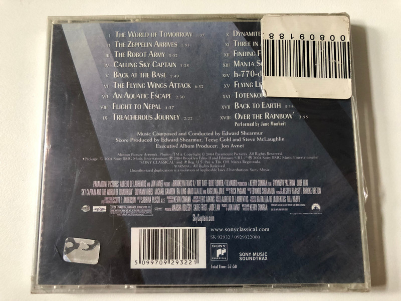Sky Captain And The World Of Tomorrow (Original Motion Picture Soundtrack) - Music Composed And Conducted By Edward Shearmur / Sony Music Soundtrax Audio CD 2004 / SK 92932