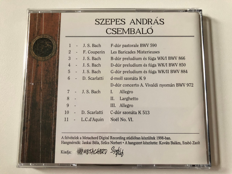 Szepes Andras - Csembalo / Metachord Digital Recording Audio CD 1999 / MCD01