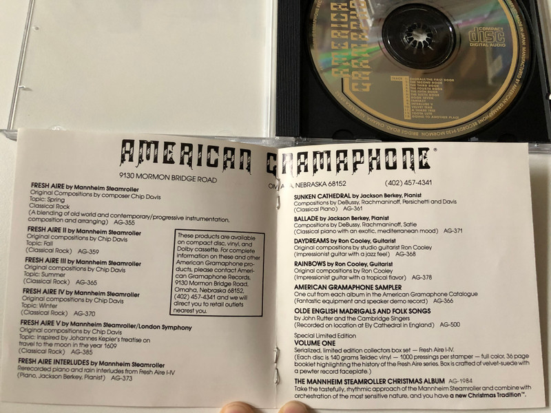 Fresh Aire II - By Mannheim Steamroller / American Gramaphone Records Audio CD 1984 / AGCD 359