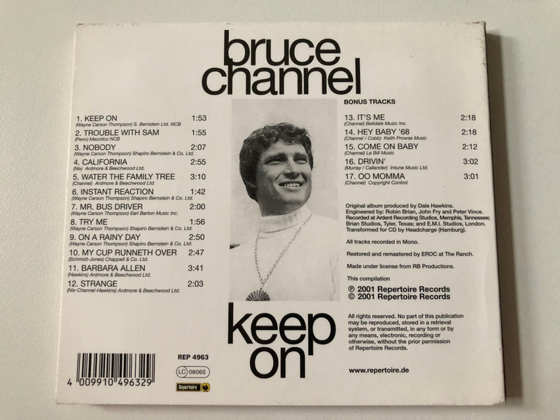 Bruce Channel – Keep On / Repertoire Records Audio CD 2001 / REP 4963 (4009910496329)