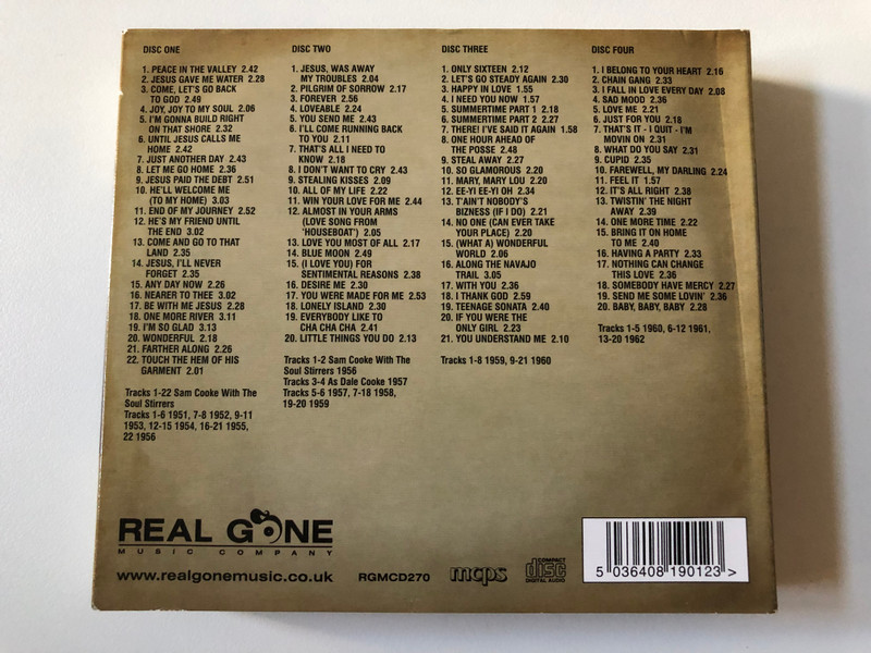 Sam Cooke – Singles Collection 1951-1962 / Digitally Remastered And Enhanced For Superior Quality / Real Gone Music / Real Gone Music Company Audio CD 2017 / RGMCD 270